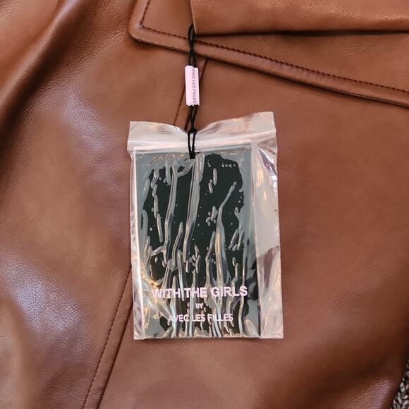 NWT Brown Vegan Leather Trench Coat With the Girls By Avec Les Filles Size 3X - Picture 11 of 15